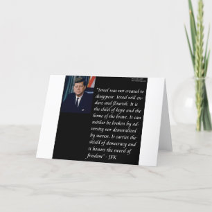 JFK & Famous Quote Re Israel Card