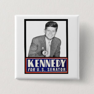JFK for U.S. Senator 15 Cm Square Badge