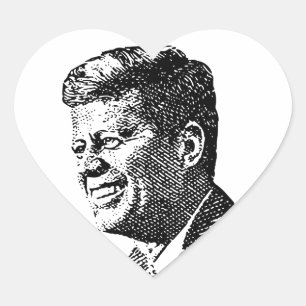 JFK - Heart Shaped Stickers