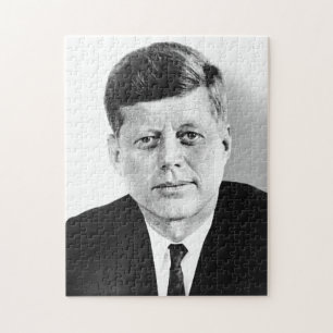 JFK John F. Kennedy Black & White Jigsaw Puzzle