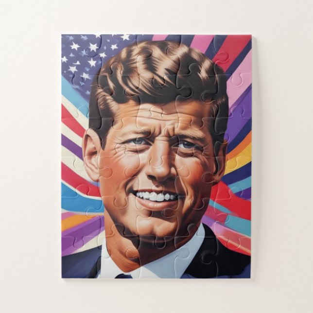 JFK John F. Kennedy Motivational Inspiration Jigsaw Puzzle (Vertical)