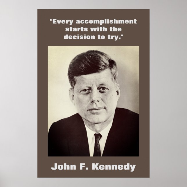 JFK John F. Kennedy Quote Motivational Brown Poster (Front)