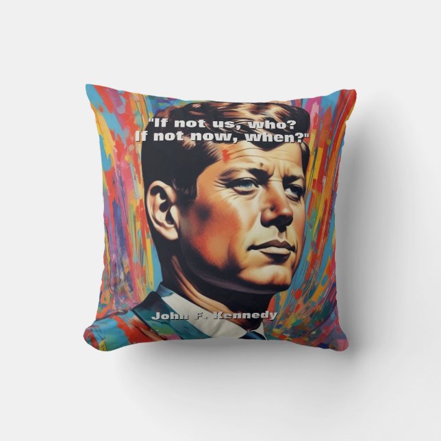 JFK John F. Kennedy Quote Motivational Inspiration Cushion (Front)