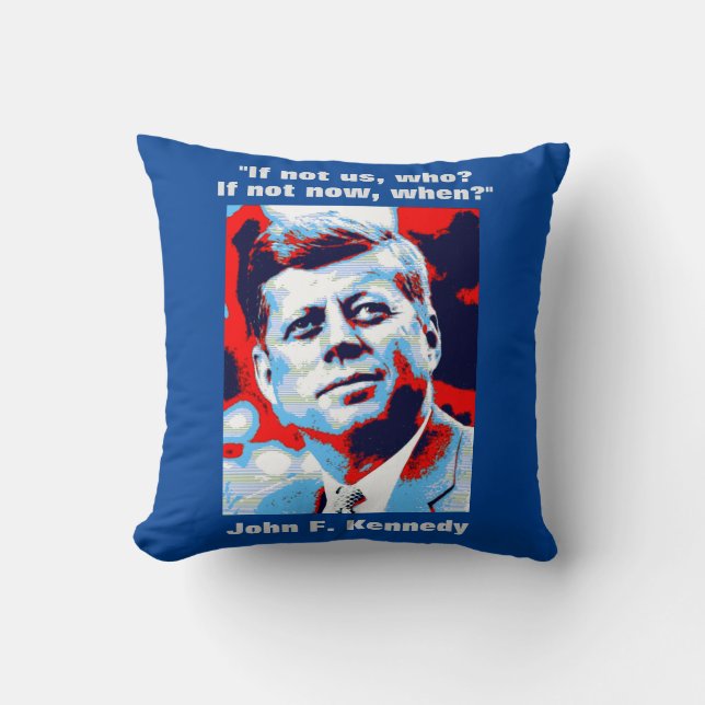 JFK John F. Kennedy Quote Motivational Inspiration Cushion (Front)