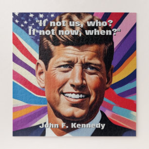 JFK John F. Kennedy Quote Motivational Inspiration Jigsaw Puzzle