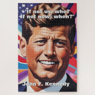 JFK John F. Kennedy Quote Motivational Inspiration Jigsaw Puzzle