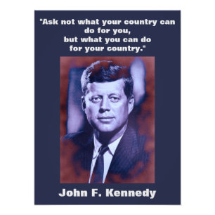 JFK John F. Kennedy Quote Motivational Inspiration Photo Print