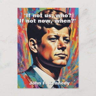 JFK John F. Kennedy Quote Motivational Inspiration Postcard