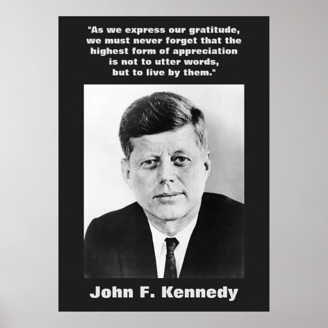 JFK John F. Kennedy Quote Motivational Inspiration Poster (Front)