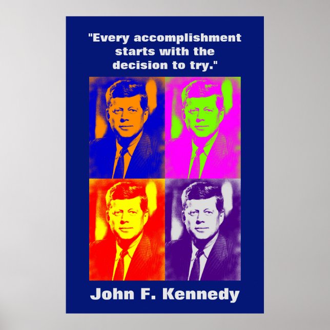 JFK John F. Kennedy Quote Motivational Inspiration Poster (Front)