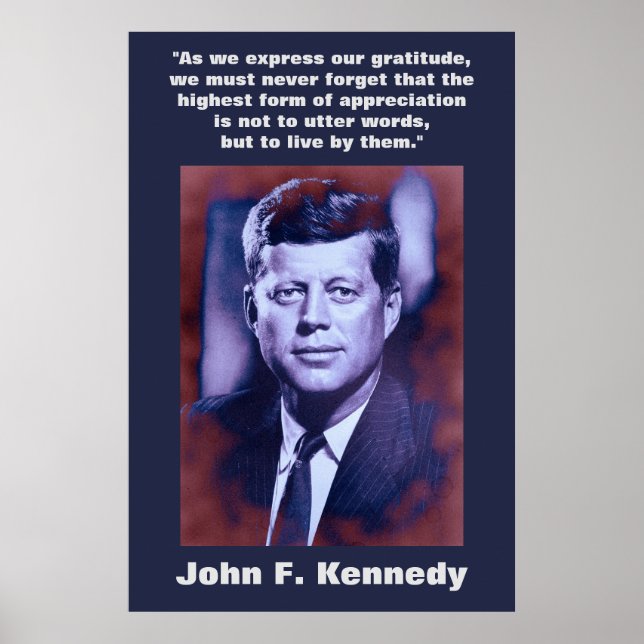 JFK John F. Kennedy Quote Motivational Inspiration Poster (Front)