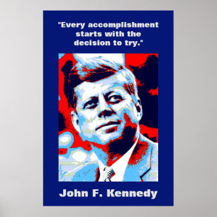 JFK John F. Kennedy Quote Motivational Inspiration Poster