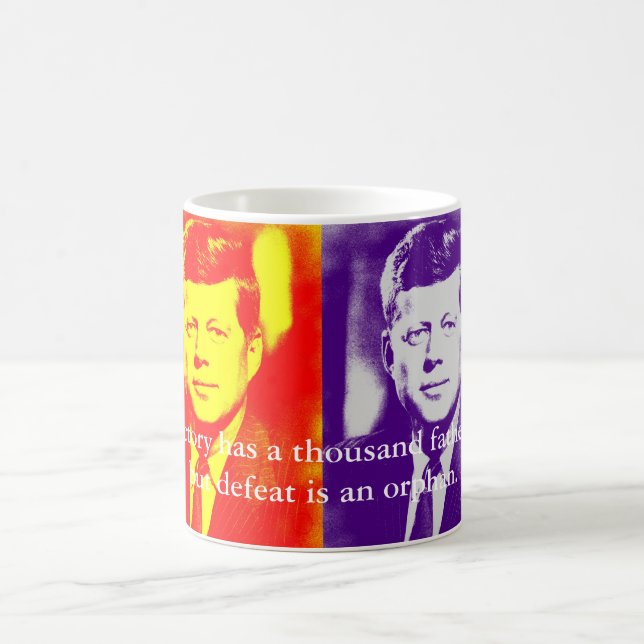 JFK John F. Kennedy Quote Victory Coffee Mug (Center)