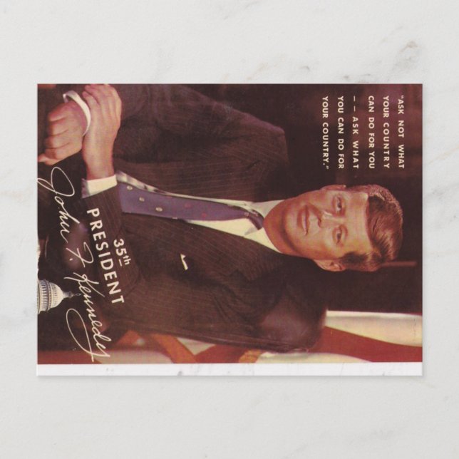 JFK Kennedy president Postcard (Front)