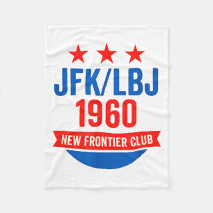 Jfk Lbj 1960 New Frontier John F Kennedy Campaign Fleece Blanket
