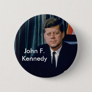 JFK official portrait from public domain 6 Cm Round Badge