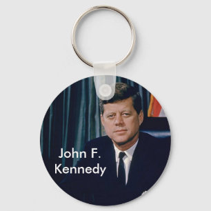JFK official portrait from public domain Key Ring