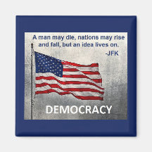 JFK Quote Democracy American Flag Design