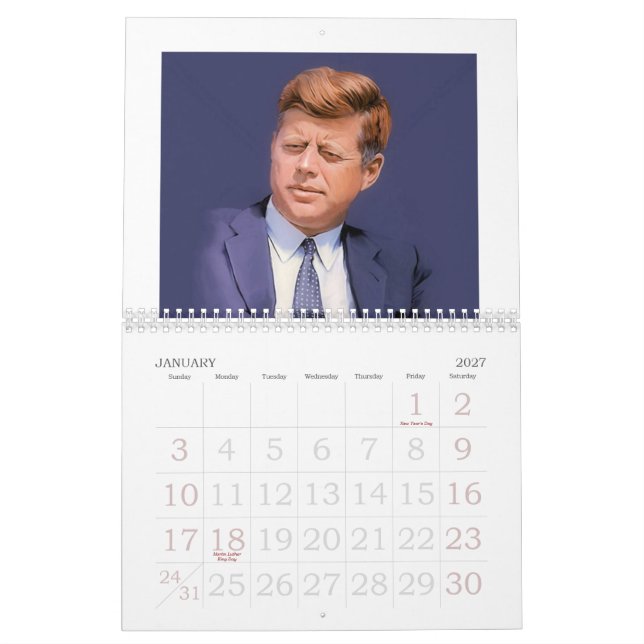 JFK REMEMBERED 1963 - 2013 CALENDAR (Jan 2027)