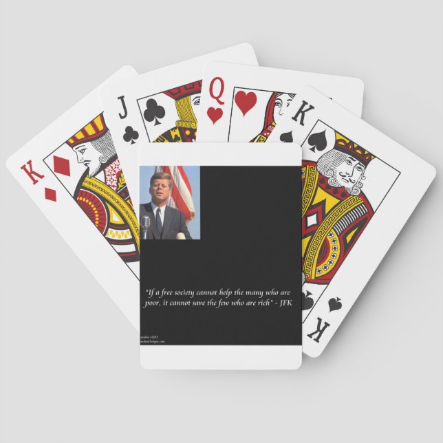 JFK Saving The Rich & Poor Quote Playing Cards (Back)