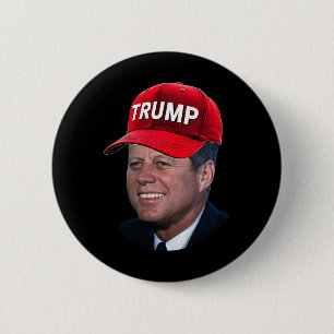 Jfk Wearing Trump Hat Funny John F Kennedy Meme Gr 6 Cm Round Badge
