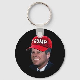 Jfk Wearing Trump Hat Funny John F Kennedy Meme Gr Key Ring