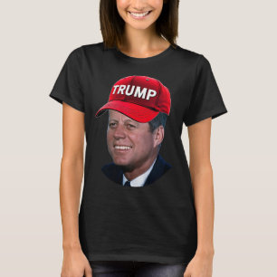 Jfk Wearing Trump Hat Funny John F Kennedy Meme Gr T-Shirt