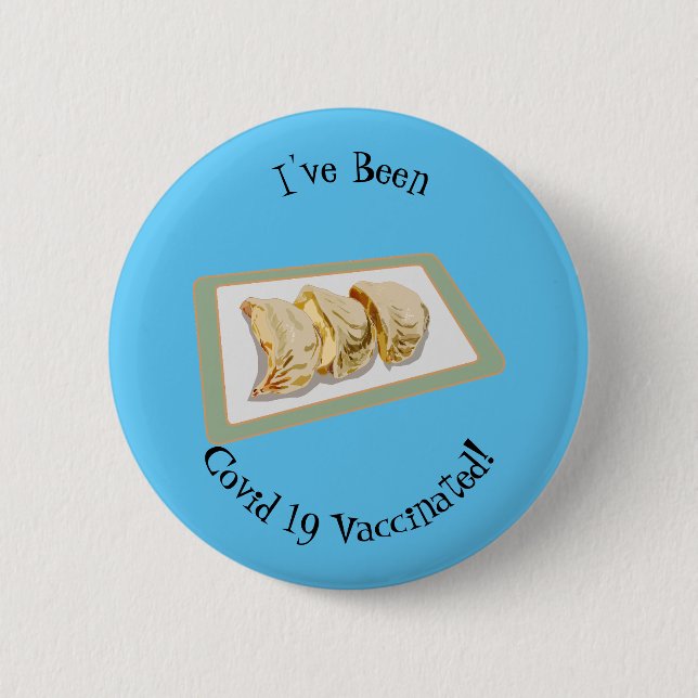 Jiaozi / Chinese dumplings cartoon illustration 6 Cm Round Badge (Front)