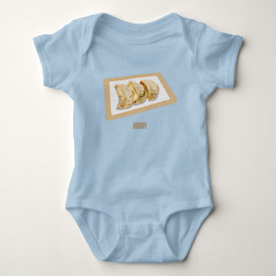Jiaozi / Chinese dumplings cartoon illustration Baby Bodysuit