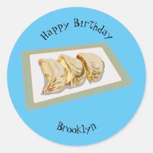Jiaozi / Chinese dumplings cartoon illustration Classic Round Sticker