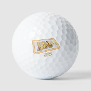 Jiaozi / Chinese dumplings cartoon illustration Golf Balls