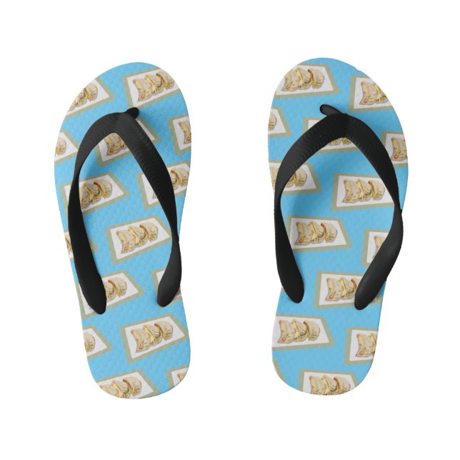 Jiaozi / Chinese dumplings cartoon illustration Kid's Thongs (Footbed)