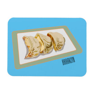 Jiaozi / Chinese dumplings cartoon illustration Magnet