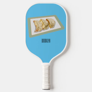 Jiaozi / Chinese dumplings cartoon illustration Pickleball Paddle