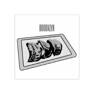 Jiaozi / Chinese dumplings cartoon illustration Rubber Stamp