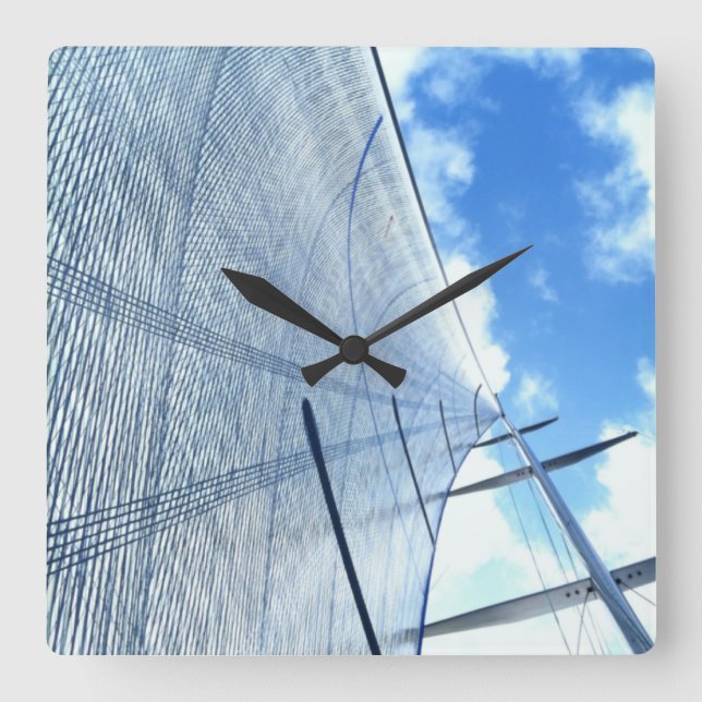 Jib Sail and Mast Picture Square Wall Clock (Front)