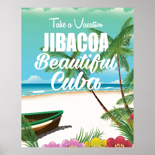 Jibacoa beach Cuba travel poster (Front)