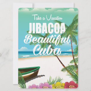 Jibacoa Cuba beach vacation poster Invitation