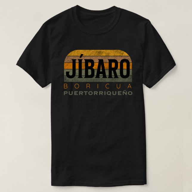 Jibaro Boricua Puertorriqueño  T-Shirt (Design Front)