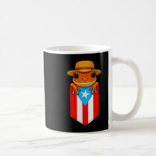 Jibaro Coqui Frog Puerto Rico Flag Boricua Pocket  Coffee Mug