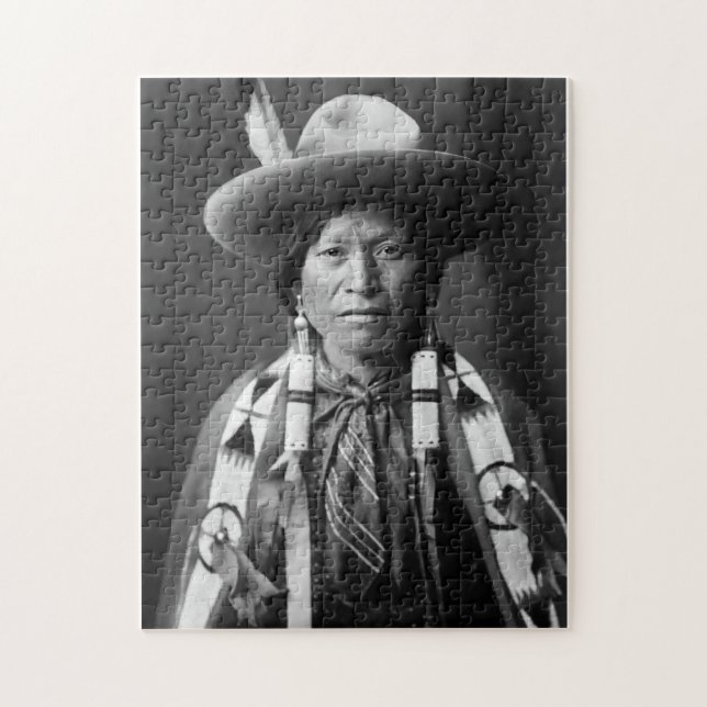 Jicarilla Apache Cowboy - Edward S. Curtis 1905 Jigsaw Puzzle (Vertical)