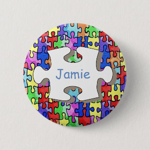 Jigsaw 6 Cm Round Badge