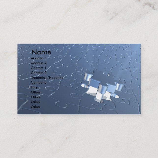 Jigsaw business card design (Front)