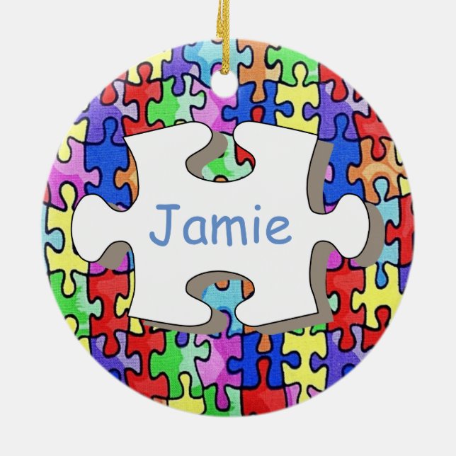 Jigsaw Ceramic Tree Decoration (Back)