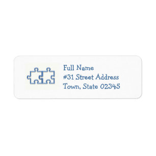 Jigsaw Cutout Return Address Label