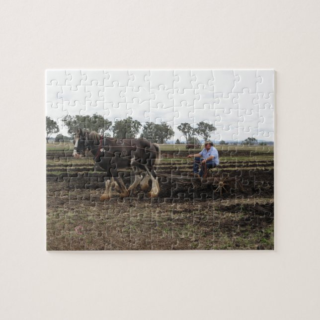 Jigsaw of draught horse at work jigsaw puzzle (Horizontal)