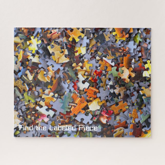Jigsaw Pieces Custom Text Colourful Unique Jigsaw Puzzle (Horizontal)
