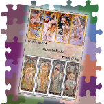 JIGSAW PUZZLE - 4 Seasons / Times of Day - Mucha<br><div class="desc">Two works of art by Alfons (Alphonse) Mucha (1860 - 1939) entitled "Four Seasons" (1897) and "Times of Day" (1899) on this 20 by 30 inch Jigsaw Puzzle with 1014 pieces. Each work includes four images: "Four Seasons" starts with Spring on the left followed by Summer, Autumn, and Winter. "Times...</div>