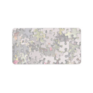 Jigsaw puzzle background label