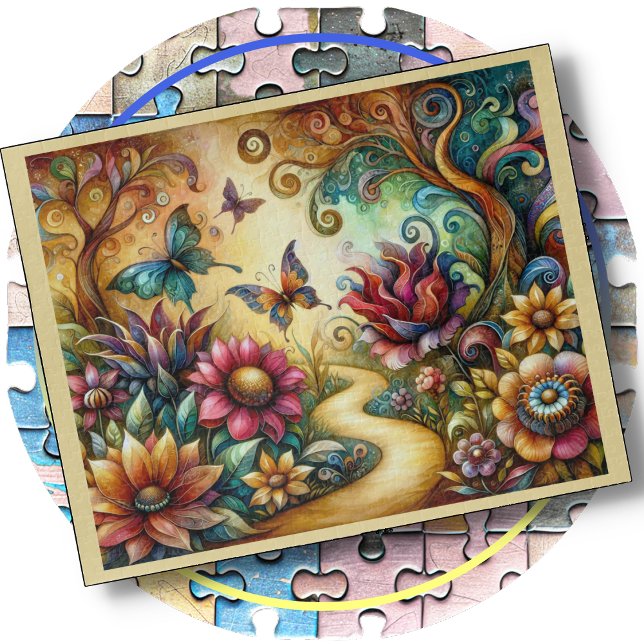 JIGSAW PUZZLE - Butterflies in a Fantasy Garden (Creator Uploaded)